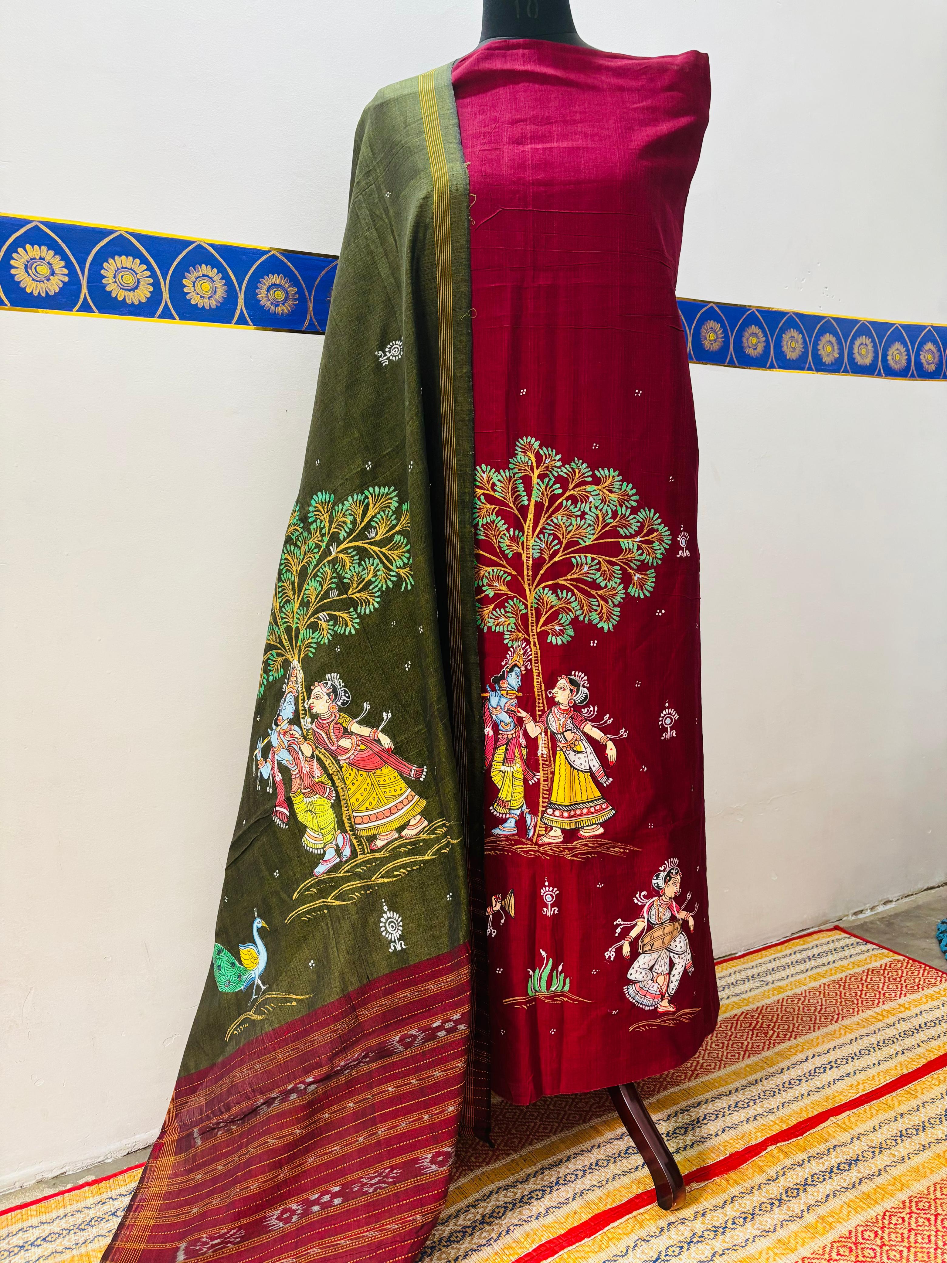 HAND PAINTED DRESS MATERIAL